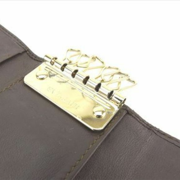 Bvlgari Key case Key holder Brown Canvas Leather Woman Authentic Used F1387 - Picture 6 of 8